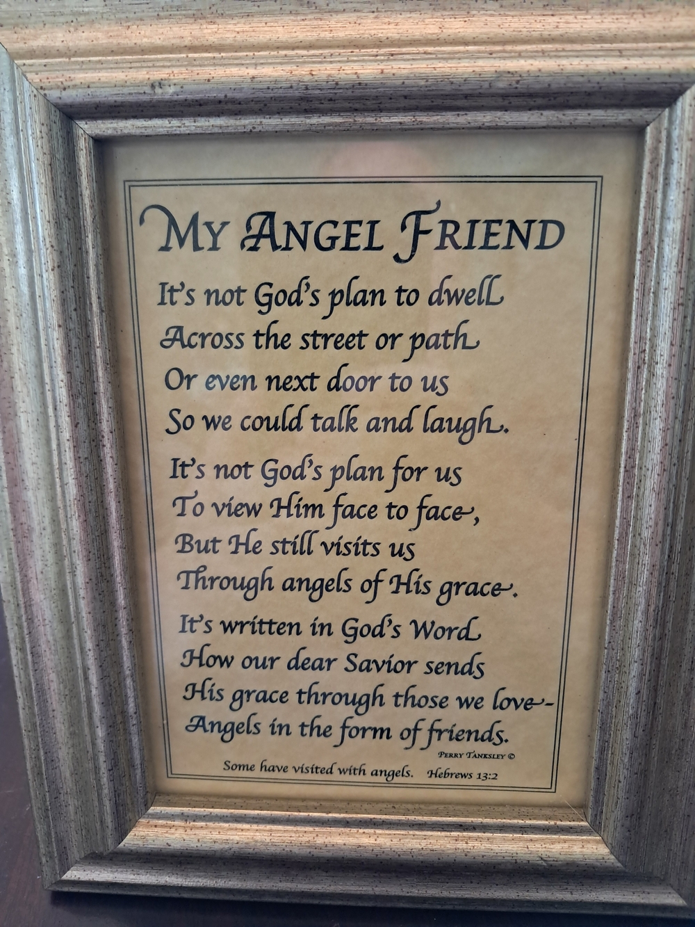Source Unknown My Angel Friend Framed Wall Art - Silver and Beige